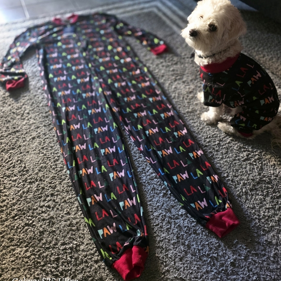 Colorful Pet Owner And MascotOne Piece Pajama